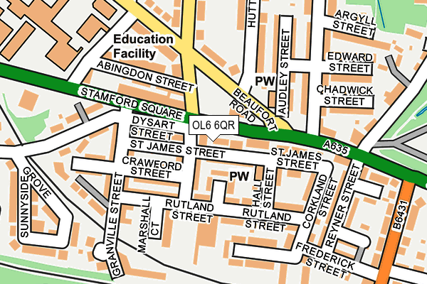 OL6 6QR map - OS OpenMap – Local (Ordnance Survey) OL6 6QR map - OS OpenMap – Local (Ordnance Survey)