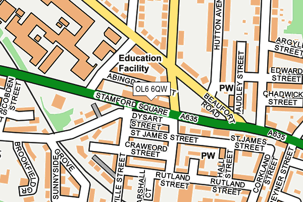 OL6 6QW map - OS OpenMap – Local (Ordnance Survey) OL6 6QW map - OS OpenMap – Local (Ordnance Survey)