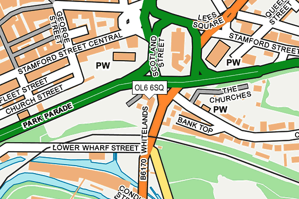 OL6 6SQ map - OS OpenMap – Local (Ordnance Survey) OL6 6SQ map - OS OpenMap – Local (Ordnance Survey)