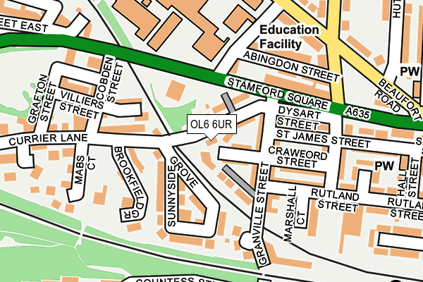 OL6 6UR map - OS OpenMap – Local (Ordnance Survey) OL6 6UR map - OS OpenMap – Local (Ordnance Survey)