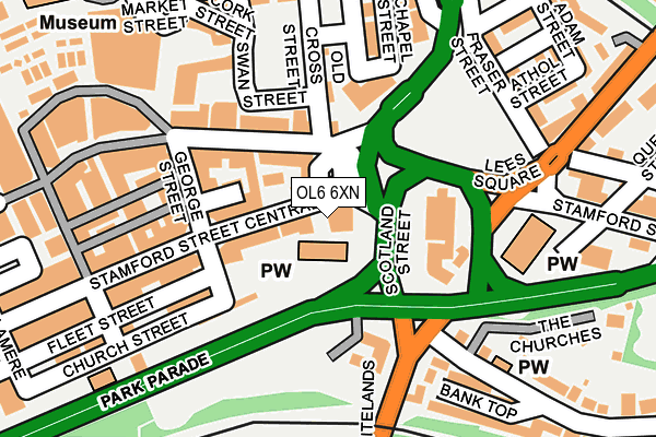 OL6 6XN map - OS OpenMap – Local (Ordnance Survey)