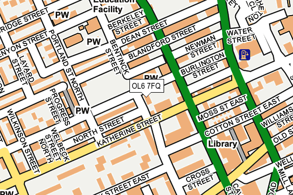 OL6 7FQ map - OS OpenMap – Local (Ordnance Survey) OL6 7FQ map - OS OpenMap – Local (Ordnance Survey)