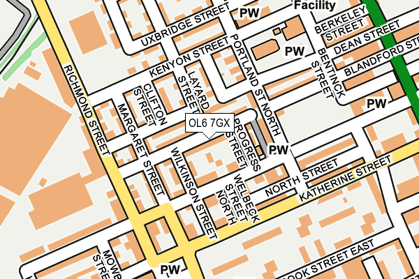 OL6 7GX map - OS OpenMap – Local (Ordnance Survey) OL6 7GX map - OS OpenMap – Local (Ordnance Survey)