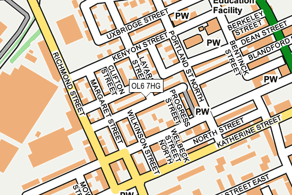 OL6 7HG map - OS OpenMap – Local (Ordnance Survey) OL6 7HG map - OS OpenMap – Local (Ordnance Survey)