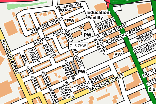 OL6 7HW map - OS OpenMap – Local (Ordnance Survey) OL6 7HW map - OS OpenMap – Local (Ordnance Survey)