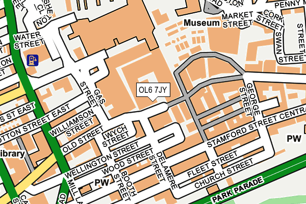 OL6 7JY map - OS OpenMap – Local (Ordnance Survey) OL6 7JY map - OS OpenMap – Local (Ordnance Survey)