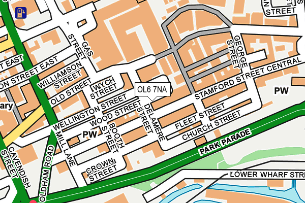 OL6 7NA map - OS OpenMap – Local (Ordnance Survey) OL6 7NA map - OS OpenMap – Local (Ordnance Survey)