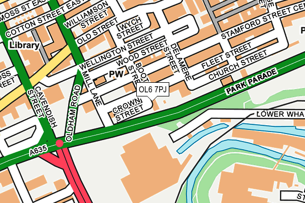OL6 7PJ map - OS OpenMap – Local (Ordnance Survey) OL6 7PJ map - OS OpenMap – Local (Ordnance Survey)