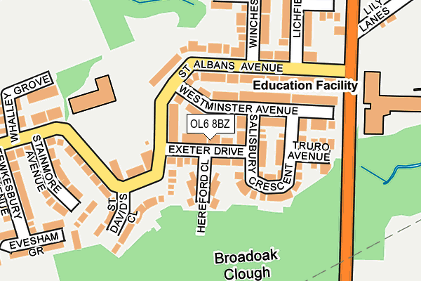 OL6 8BZ map - OS OpenMap – Local (Ordnance Survey) OL6 8BZ map - OS OpenMap – Local (Ordnance Survey)