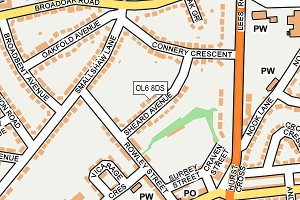 OL6 8DS map - OS OpenMap – Local (Ordnance Survey) OL6 8DS map - OS OpenMap – Local (Ordnance Survey)