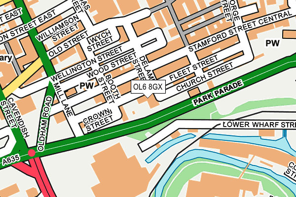 OL6 8GX map - OS OpenMap – Local (Ordnance Survey) OL6 8GX map - OS OpenMap – Local (Ordnance Survey)