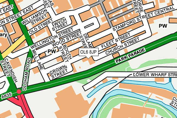 OL6 8JP map - OS OpenMap – Local (Ordnance Survey) OL6 8JP map - OS OpenMap – Local (Ordnance Survey)