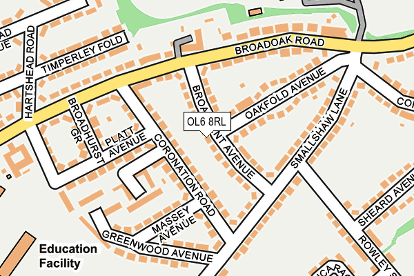 OL6 8RL map - OS OpenMap – Local (Ordnance Survey) OL6 8RL map - OS OpenMap – Local (Ordnance Survey)