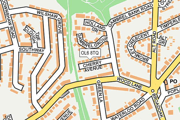 OL6 8TQ map - OS OpenMap – Local (Ordnance Survey) OL6 8TQ map - OS OpenMap – Local (Ordnance Survey)