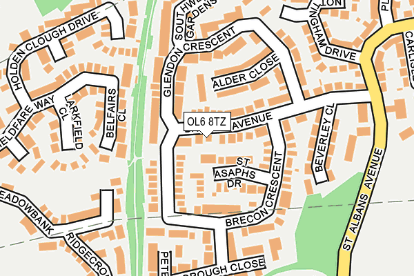 OL6 8TZ map - OS OpenMap – Local (Ordnance Survey) OL6 8TZ map - OS OpenMap – Local (Ordnance Survey)