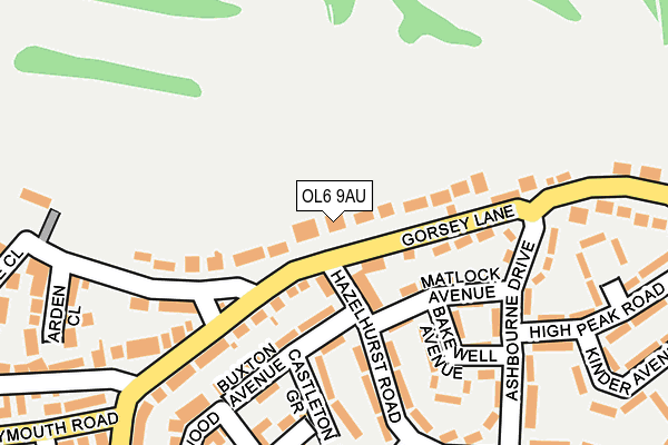 OL6 9AU map - OS OpenMap – Local (Ordnance Survey) OL6 9AU map - OS OpenMap – Local (Ordnance Survey)