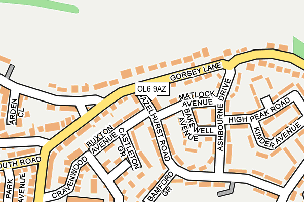 OL6 9AZ map - OS OpenMap – Local (Ordnance Survey) OL6 9AZ map - OS OpenMap – Local (Ordnance Survey)