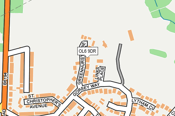 OL6 9DR map - OS OpenMap – Local (Ordnance Survey) OL6 9DR map - OS OpenMap – Local (Ordnance Survey)