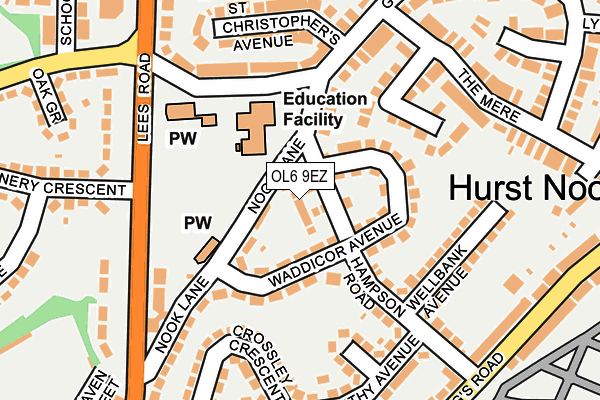 OL6 9EZ map - OS OpenMap – Local (Ordnance Survey) OL6 9EZ map - OS OpenMap – Local (Ordnance Survey)