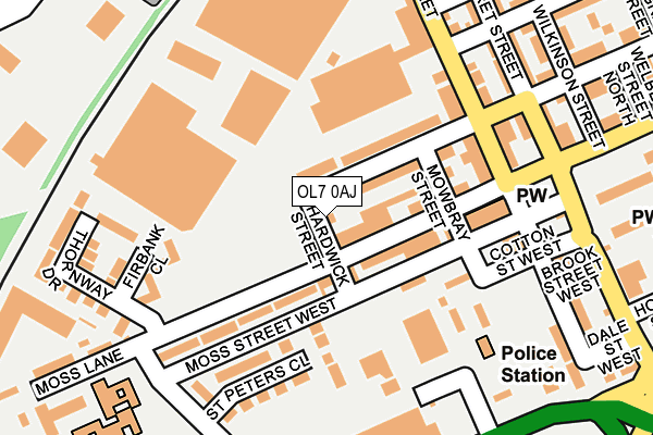 OL7 0AJ map - OS OpenMap – Local (Ordnance Survey) OL7 0AJ map - OS OpenMap – Local (Ordnance Survey)
