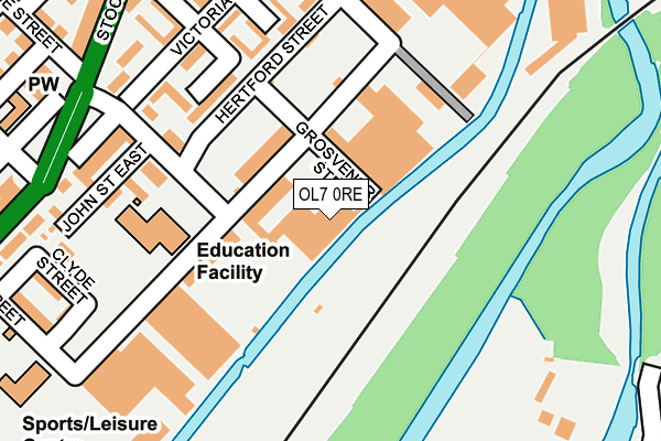 OL7 0RE map - OS OpenMap – Local (Ordnance Survey)