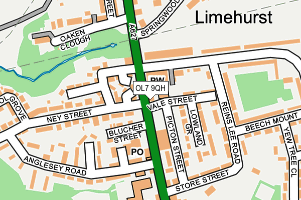 OL7 9QH map - OS OpenMap – Local (Ordnance Survey) OL7 9QH map - OS OpenMap – Local (Ordnance Survey)