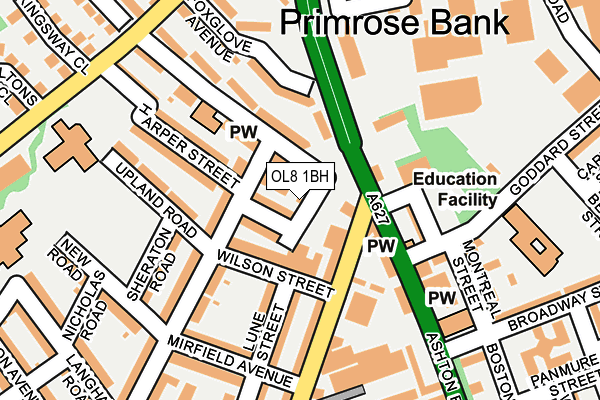 OL8 1BH map - OS OpenMap – Local (Ordnance Survey) OL8 1BH map - OS OpenMap – Local (Ordnance Survey)