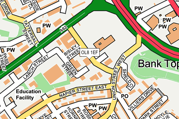 OL8 1EF map - OS OpenMap – Local (Ordnance Survey) OL8 1EF map - OS OpenMap – Local (Ordnance Survey)