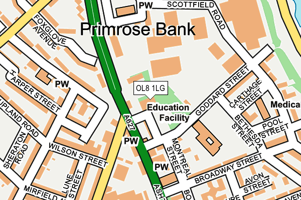 OL8 1LG map - OS OpenMap – Local (Ordnance Survey) OL8 1LG map - OS OpenMap – Local (Ordnance Survey)
