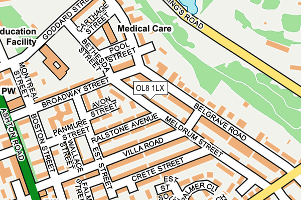 OL8 1LX map - OS OpenMap – Local (Ordnance Survey) OL8 1LX map - OS OpenMap – Local (Ordnance Survey)