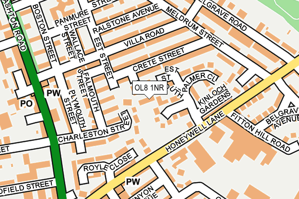 OL8 1NR map - OS OpenMap – Local (Ordnance Survey) OL8 1NR map - OS OpenMap – Local (Ordnance Survey)