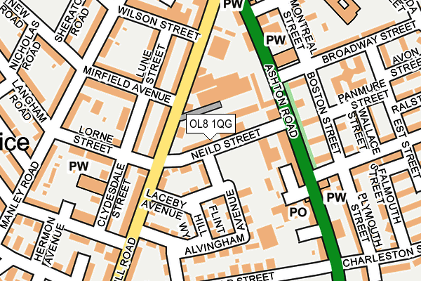 OL8 1QG map - OS OpenMap – Local (Ordnance Survey) OL8 1QG map - OS OpenMap – Local (Ordnance Survey)