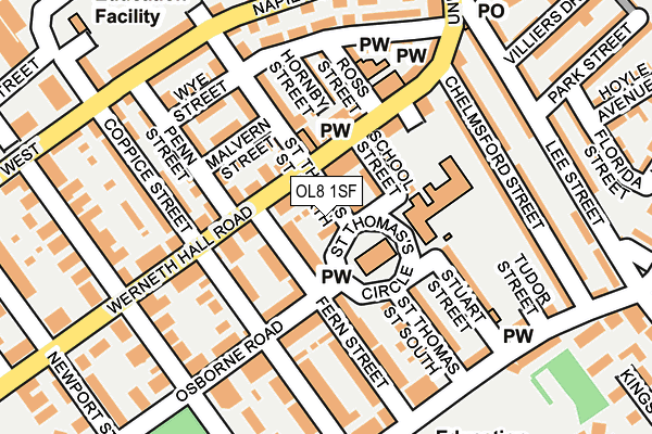 OL8 1SF map - OS OpenMap – Local (Ordnance Survey) OL8 1SF map - OS OpenMap – Local (Ordnance Survey)