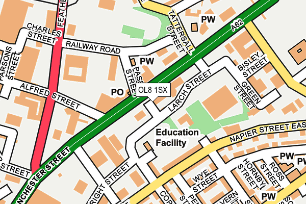 OL8 1SX map - OS OpenMap – Local (Ordnance Survey) OL8 1SX map - OS OpenMap – Local (Ordnance Survey)