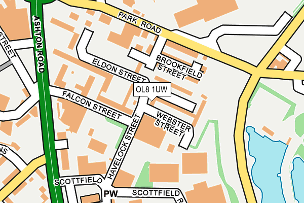 OL8 1UW map - OS OpenMap – Local (Ordnance Survey) OL8 1UW map - OS OpenMap – Local (Ordnance Survey)