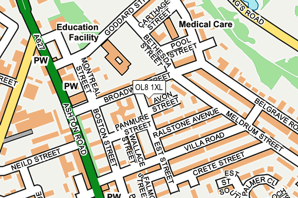 OL8 1XL map - OS OpenMap – Local (Ordnance Survey) OL8 1XL map - OS OpenMap – Local (Ordnance Survey)