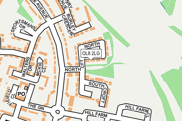 OL8 2LG map - OS OpenMap – Local (Ordnance Survey) OL8 2LG map - OS OpenMap – Local (Ordnance Survey)