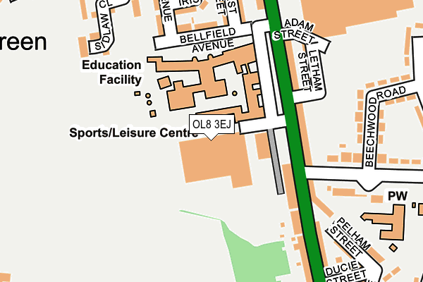 OL8 3EJ map - OS OpenMap – Local (Ordnance Survey) OL8 3EJ map - OS OpenMap – Local (Ordnance Survey)