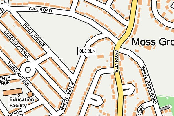 OL8 3LN map - OS OpenMap – Local (Ordnance Survey) OL8 3LN map - OS OpenMap – Local (Ordnance Survey)