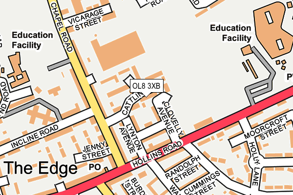 OL8 3XB map - OS OpenMap – Local (Ordnance Survey) OL8 3XB map - OS OpenMap – Local (Ordnance Survey)