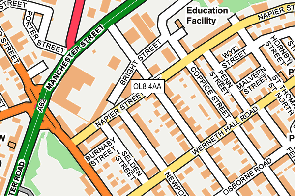 OL8 4AA map - OS OpenMap – Local (Ordnance Survey) OL8 4AA map - OS OpenMap – Local (Ordnance Survey)