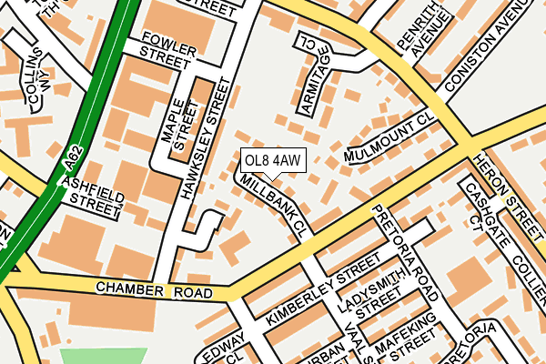 OL8 4AW map - OS OpenMap – Local (Ordnance Survey) OL8 4AW map - OS OpenMap – Local (Ordnance Survey)