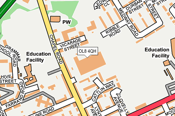 OL8 4QH map - OS OpenMap – Local (Ordnance Survey) OL8 4QH map - OS OpenMap – Local (Ordnance Survey)