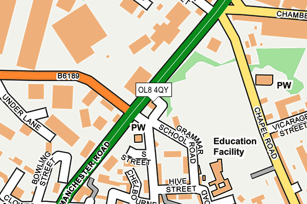 OL8 4QY map - OS OpenMap – Local (Ordnance Survey) OL8 4QY map - OS OpenMap – Local (Ordnance Survey)
