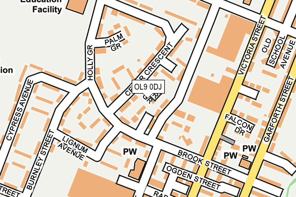 OL9 0DJ map - OS OpenMap – Local (Ordnance Survey) OL9 0DJ map - OS OpenMap – Local (Ordnance Survey)