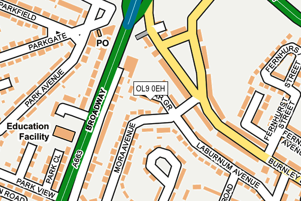 OL9 0EH map - OS OpenMap – Local (Ordnance Survey) OL9 0EH map - OS OpenMap – Local (Ordnance Survey)