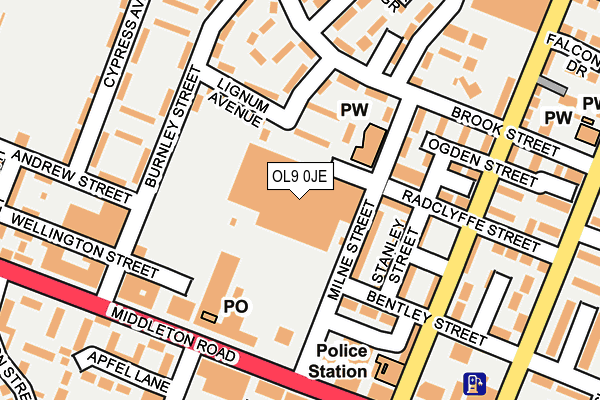 OL9 0JE map - OS OpenMap – Local (Ordnance Survey) OL9 0JE map - OS OpenMap – Local (Ordnance Survey)
