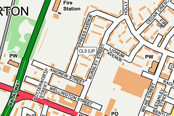 OL9 0JP map - OS OpenMap – Local (Ordnance Survey) OL9 0JP map - OS OpenMap – Local (Ordnance Survey)