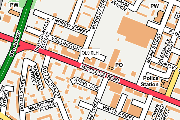 OL9 0LH map - OS OpenMap – Local (Ordnance Survey) OL9 0LH map - OS OpenMap – Local (Ordnance Survey)