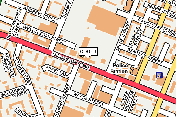 OL9 0LJ map - OS OpenMap – Local (Ordnance Survey) OL9 0LJ map - OS OpenMap – Local (Ordnance Survey)
